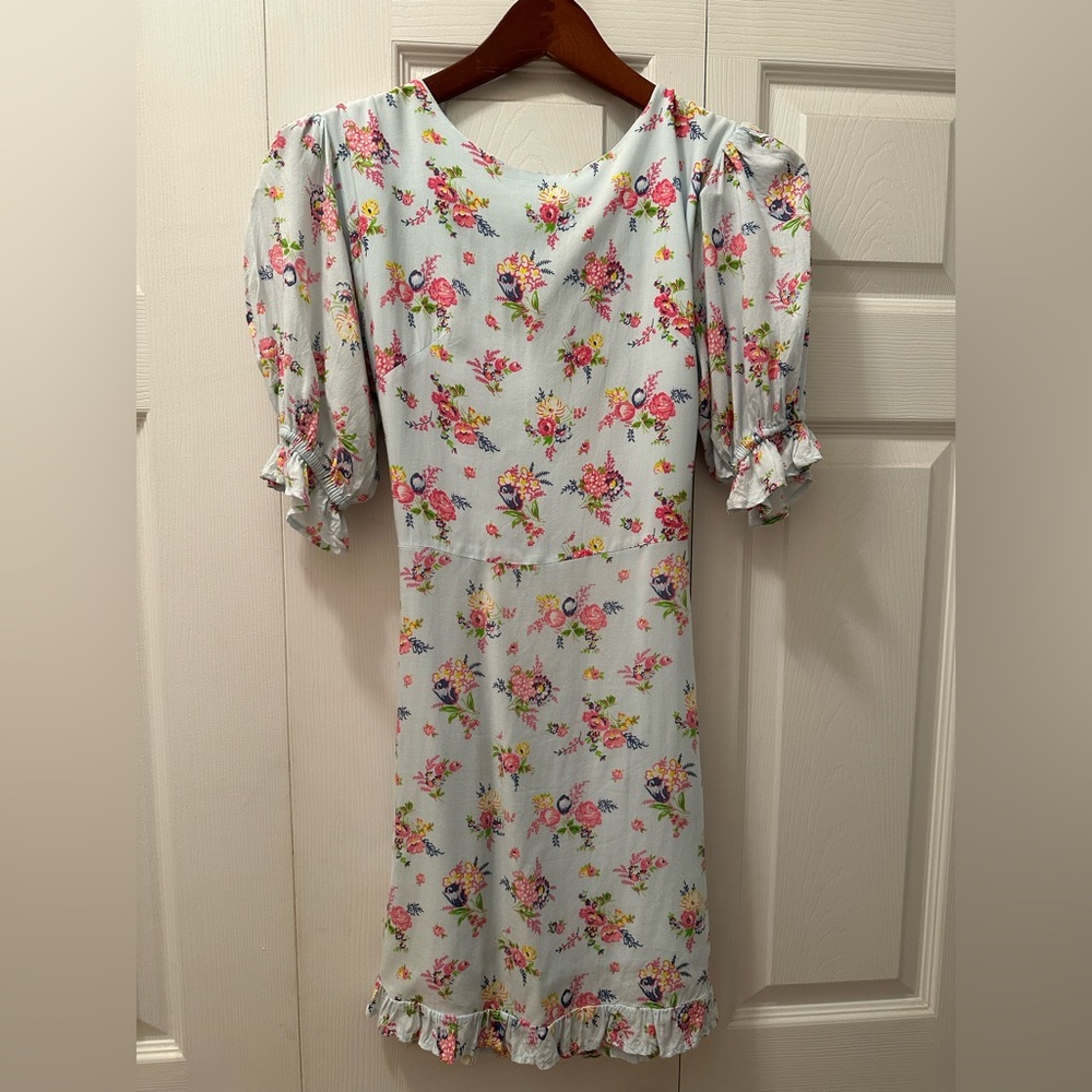 Faithful the Brand mini dress, light blue floral